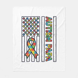 Autismus-Papa-Flagge-Band-Puzzleteil-Shirt-Design_ Fleecedecke