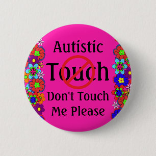 Autismus Pink Blume Ärztlicher Warnhinweis Keine  Button