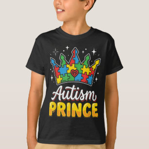 Autismus Prinz ASD Bewusstsein Puzzle Krone Jungen T-Shirt