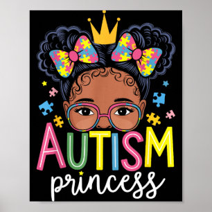 Autismus Prinzessin Afro Mädchen Bogen Tochter Aut Poster