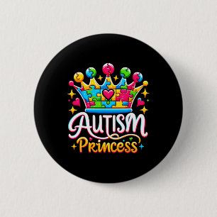 Autismus Prinzessin Autismus-Bewusstseins-Königin Button