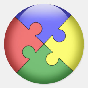 Autismus Puzzle Ball Runder Aufkleber