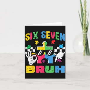 Autismus-Puzzle-Hand-Sechs-Sieben-Bruh-6-7-Meme-67 Karte