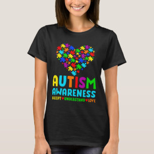 Autismus Puzzle Herz Liebe Akzeptieren Autismus ve T-Shirt