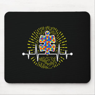 Autismus-Puzzle-Herzschlag Autismus-Bewusstsein T- Mousepad