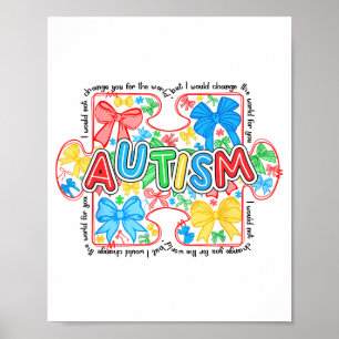 Autismus-Puzzle-Kokette-Schleifenband Autismus-Bew Poster
