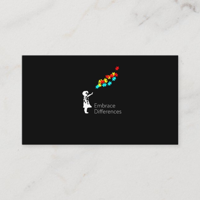 Autismus Puzzle Piece Tshirt Autistische Bewusstse Visitenkarte (Vorderseite)