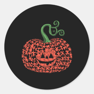 Autismus Puzzle Pumpkin Halloween Autismus Männer Runder Aufkleber