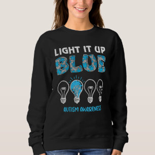 Autismus Puzzle Stücke beleuchten blaues Autismus Sweatshirt