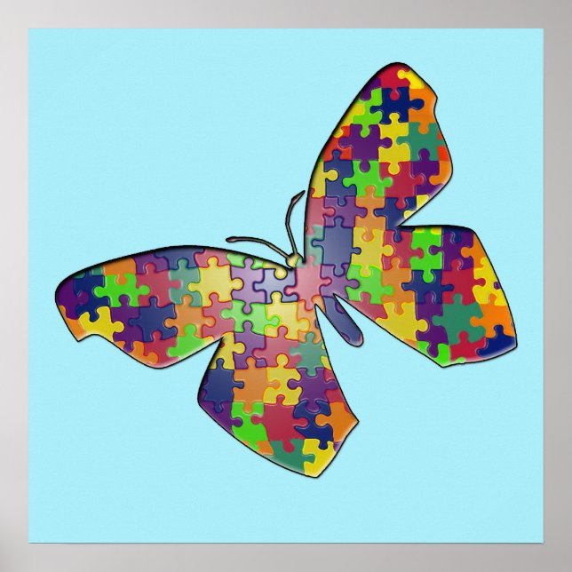 Autismus Puzzlefly-Poster Poster (Vorne)