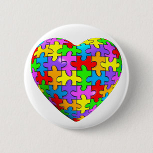 Autismus-Puzzlespiel-Herz Button
