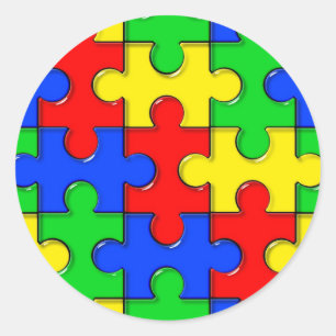 Autismus-Puzzlespiel Runder Aufkleber