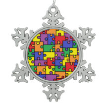 Autismus-Puzzlespiel-Schneeflocke-Verzierung