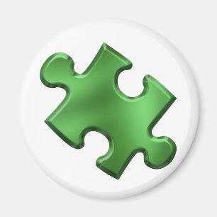 Autismus-Puzzlespiel-Stück-Grün Magnet