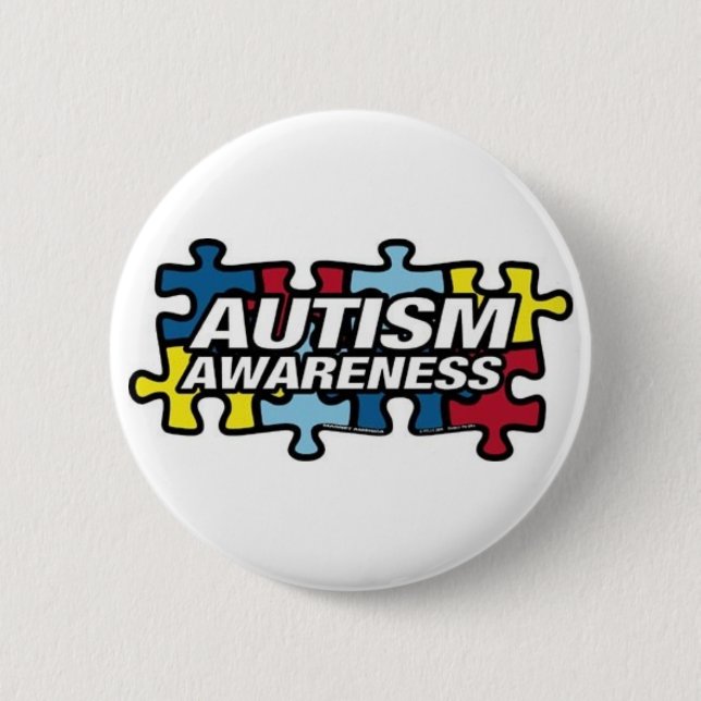 Autismus-Puzzlespielmagnet Button (Vorderseite)