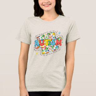 Autismus-Puzzleteil Autismus-Bewusstsein Tri-Blend Shirt