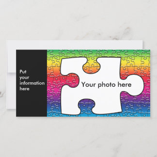 Autismus Puzzleteil Foto-Karte, Vorlage