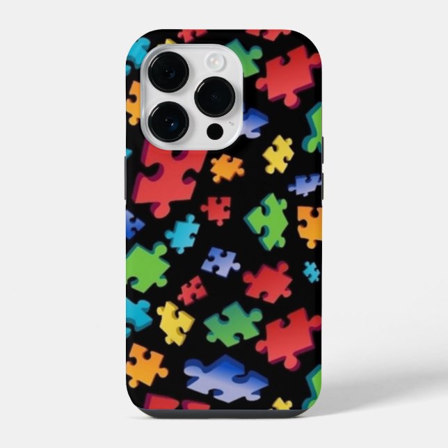 Autismus-Puzzleteile iPhone 14 Pro Hülle (Rückseite)
