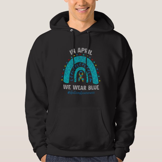 Autismus Rainbow Awareness Puzzle Im April tragen  Hoodie (Vorderseite)