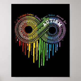 Autismus Rainbow Infinity Symbol Asse Awareness Poster