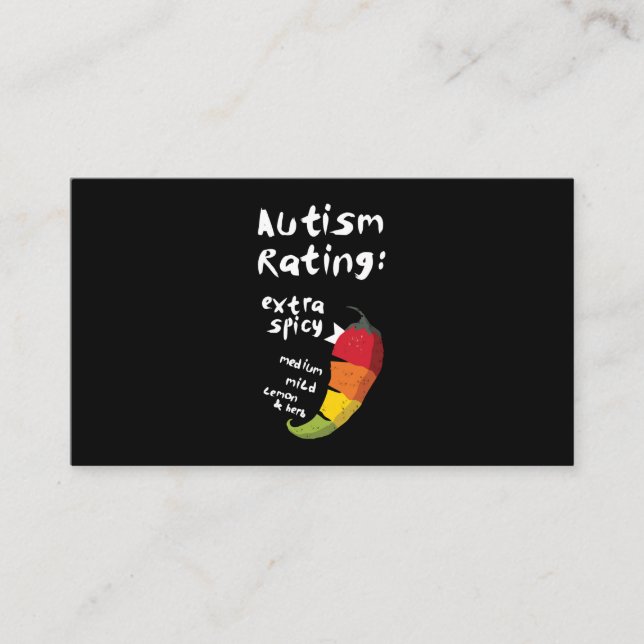 Autismus Rating Extra Spicy T - Shirt Visitenkarte (Vorderseite)