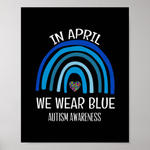 Autismus Regenbogen Im April Tragen Wir Blau Autis Poster