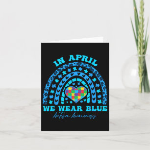 Autismus Regenbogen im April tragen wir Blue Autis Karte