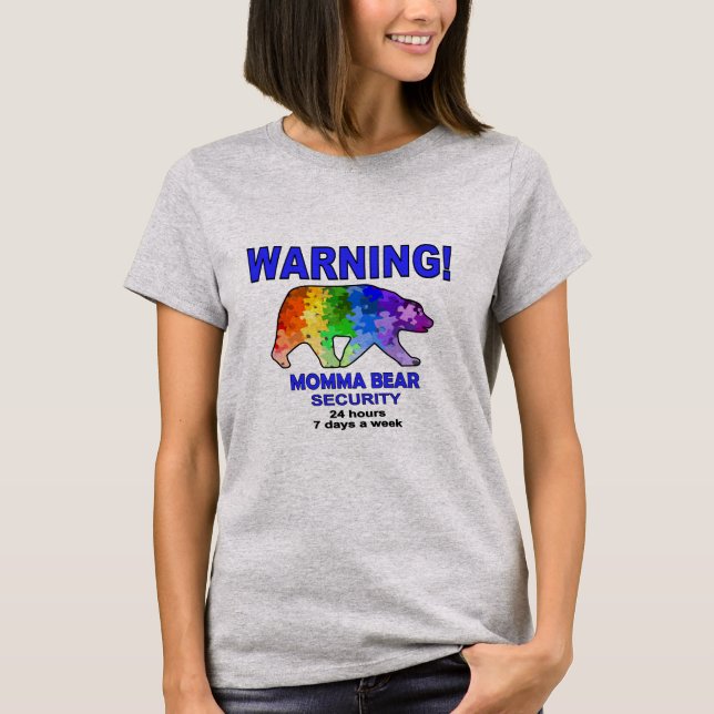 Autismus-Regenbogen-Puzzlespiel Momma Bär T-Shirt (Vorderseite)