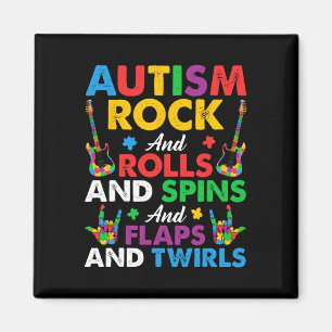 Autismus Rock Roll Spin Twirls Gitarre Puzzle Neur Magnet