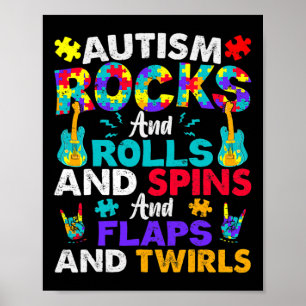 Autismus Rocks and Rolls Fun Autismus Sensibilisie Poster