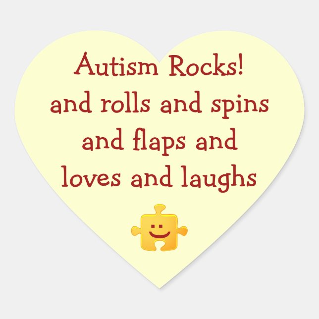 Autismus Rocks Heart Sticker (Vorderseite)