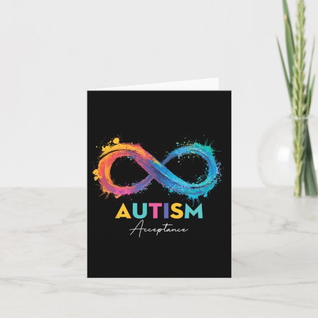 Autismus Rot statt Unendlichkeit Symbol Autistisch Karte (Vorderseite)