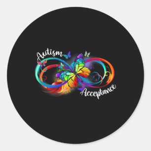 Autismus Rot statt Unendlichkeit Symbol Autistisch Runder Aufkleber