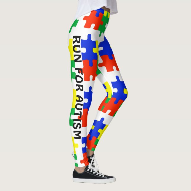 Autismus Running Leggings Puzzle Pants Krieger Mam (Rechts)
