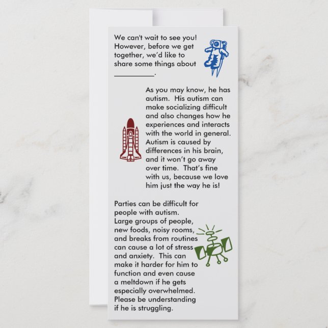 Autismus Sammelsche Boy Flat Card (Vorderseite)