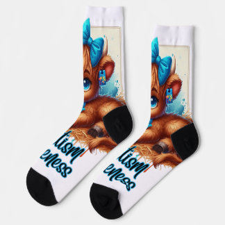Autismus Sensibilisierung für die Hochlandkuh Sock Socken