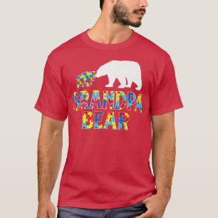 Autismus Sensibilisierung Großvater Bärenunterstüt T-Shirt