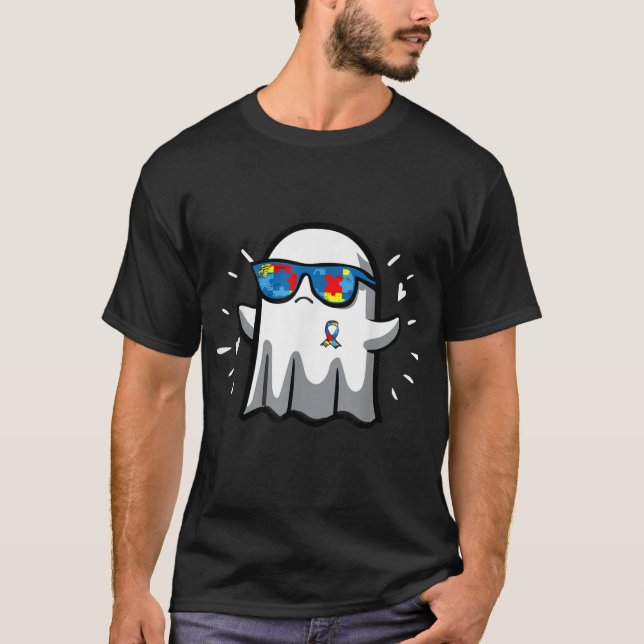 Autismus Sensibilisierung Halloween Ghost Puzzle A T-Shirt (Vorderseite)