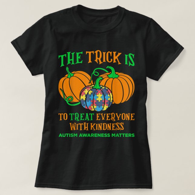 Autismus Sensibilisierung Halloween Herbst Oktober T-Shirt (Design vorne)