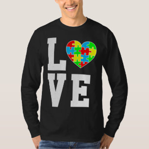 Autismus Sensibilisierung Liebe Autismus Herzfamil T-Shirt