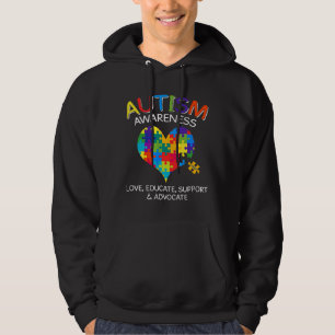 Autismus Sensibilisierung Monat Liebe Herzrasen Pi Hoodie