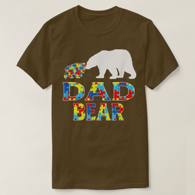 Autismus Sensibilisierung Vater Bären Unterstützun T-Shirt (Design vorne)