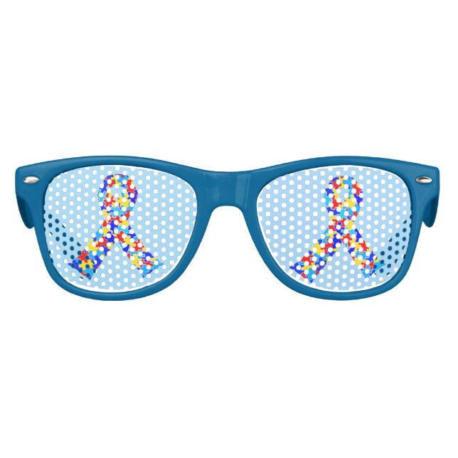 Autismus Sensibilisierungsband Niedlich Blau Partybrille (Vorderseite)