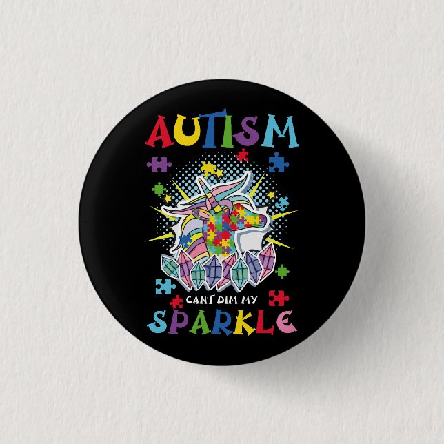 Autismus Sensibilisierungseinheit für Autismus Mam Button (Vorderseite)