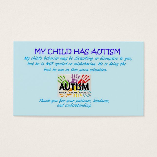 Autismus-Sensibilisierungskarten (Vorderseite)