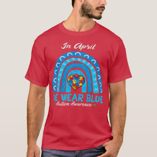 Autismus Sensibilisierungsmonat Blauer Regenbogen T-Shirt