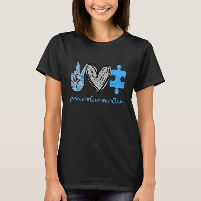 Autismus Sensibilisierungsmonat Puzzle Piece Liebe T-Shirt (Vorderseite)