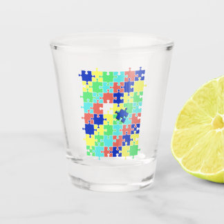 Autismus Sensibilisierungsstück Schnapsglas