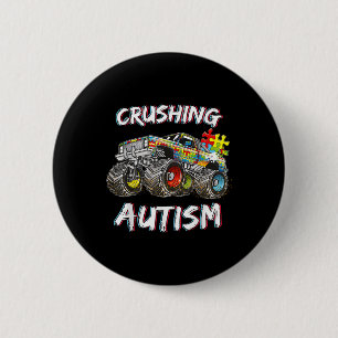 Autismus Shirt Boys Kinder Shirt Monster Truck Aut Button