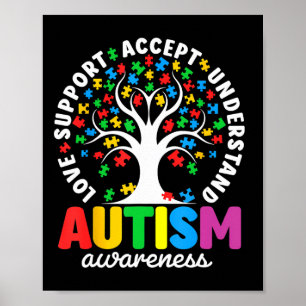Autismus-Shirt Liebe Akzeptanz Unterstützung Autis Poster